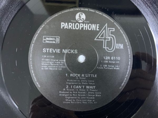 英 12inch ステーヴィー・ニックス STEVIE NICKS / I CAN'T WAIT UK盤 PARLOPHONE 12R6110 フリートウッド・マック_画像4