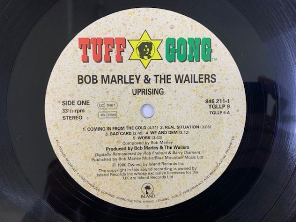 英 ボブ・マーリー BOB MARLEY & THE WAILERS / UPRISING ラスタファリアニズム UK盤 TUFF GONG TGLLP9 / 042284621113_画像3
