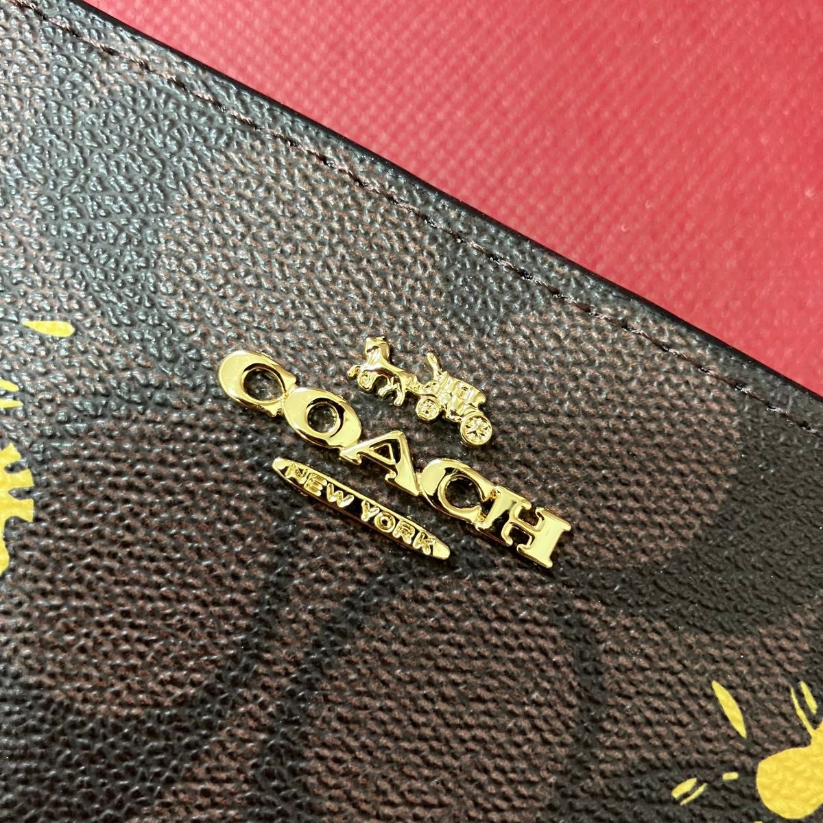 COACH コーチ×ピーナッツ スヌーピー ウッドストック 二つ折り財布