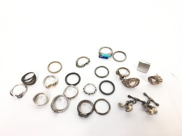 1円 アクセサリー デザイン SV K10YGコンビ 含む リング ピアス カフス おまとめ大量セット EV286