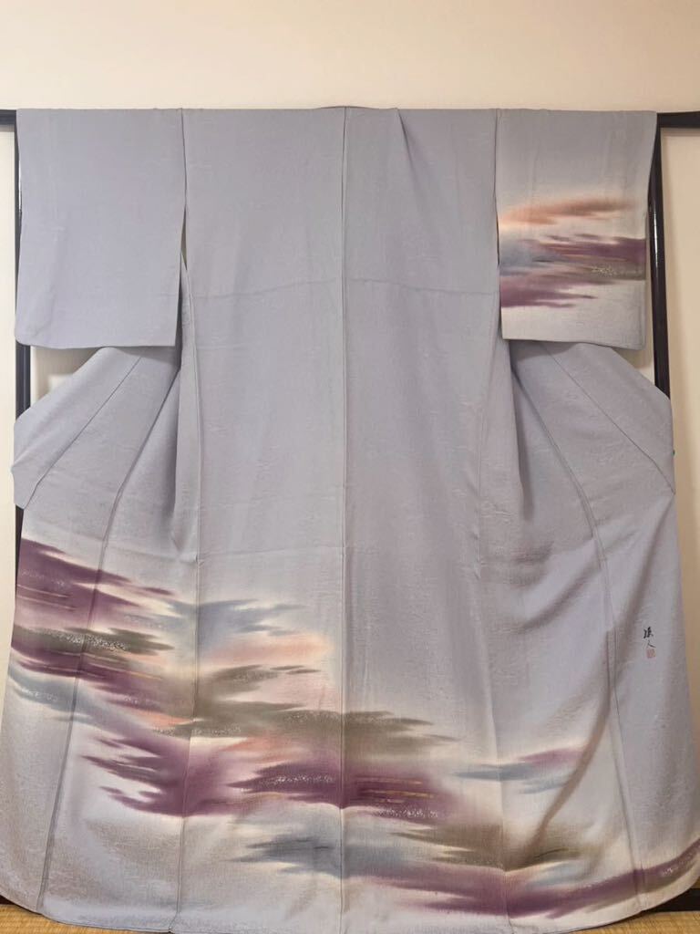  excellent article attaching lowering kimono silk author .. kimono visit customer .... clothes dress length 160cm