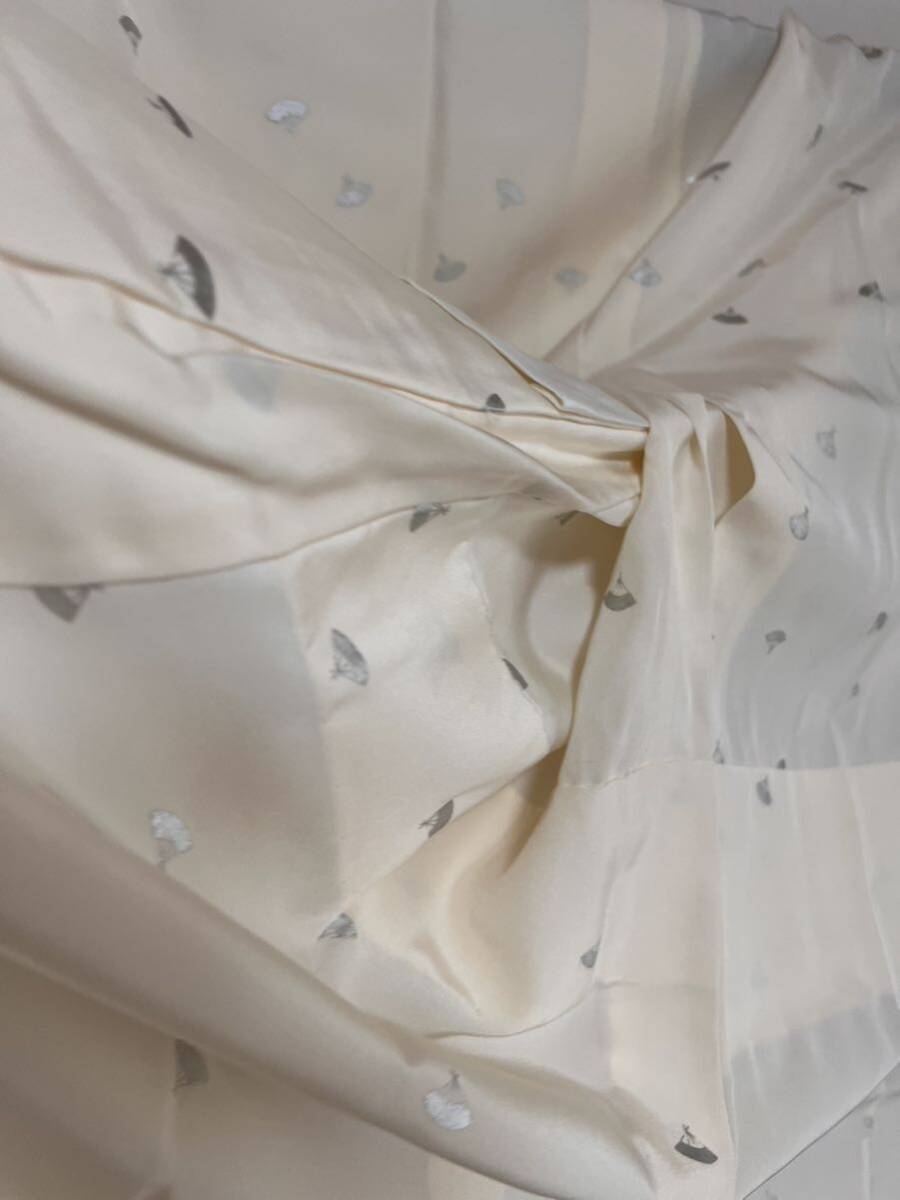 逸品 長襦袢 正絹 扇模様 銀 きもの 襦袢 しつけ糸付き 下着 の画像8