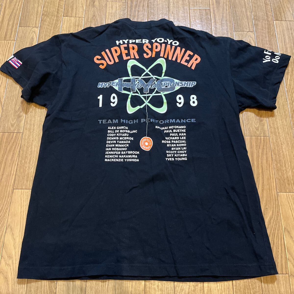 ♪♪④当時物☆レア☆BANDAI☆HYPER YO-YO CHAMPION SHIP☆Tシャツ 黒 サイズ160_画像7