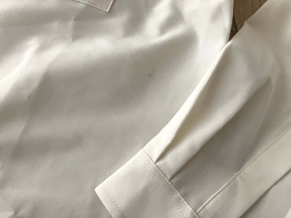 新品訳有り COMME CA ISM コムサイズム ウォッシャブル ウールライク 羽織 バンドカラーシャツ 01ホワイト Mサイズ 30IE01 定価5,900円の画像5
