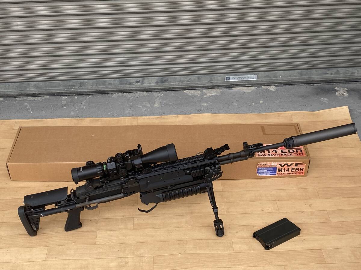 WE M14 EBR Mk14 フルカスタム LMT ランチャー／スコープ他付 ライフル ガスブローバック の画像1