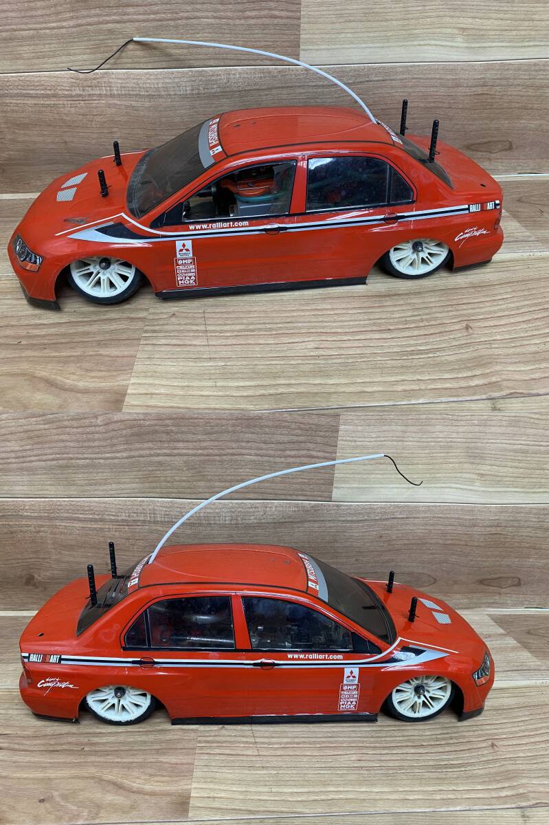 １５ ジャンク タミヤ？ 1/10 三菱 ランサーエボリューションⅦ WRC ラジコン エンジンカー 全長約44cm ◇FP-T2NR プロポ セットの画像8