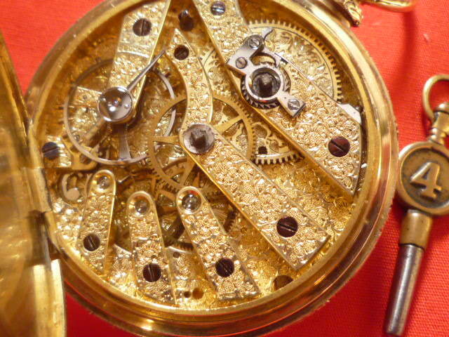 * чистое золото кейс ключ наматывать тип 15 камень TF Cooper античный часы * полный скульптура. механизм часть 