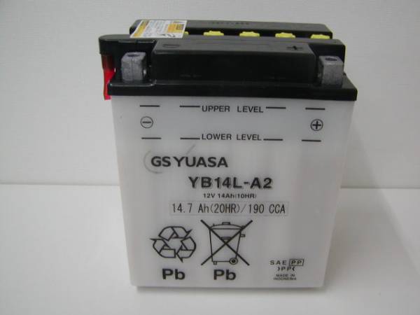 ★在庫ＯＫ!★電解液付属!★ GSユアサ 国内正規品 YB14L-A2 GSYUASA バッテリー GPZ900R CB750F CB750K GSX750S GSX1100S カタナの画像2