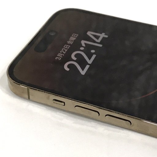 1円 SIMフリー Apple iPhone14 Pro A2889 MQ223J/A 512GB ゴールド スマホ 本体 SIMロック解除済の画像3