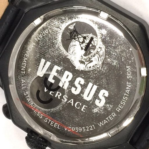 ヴェルサス ヴェルサーチ クロノグラフ クォーツ デイト 腕時計 稼働品 メンズ 純正ベルト ブランド小物 QR035-101の画像3