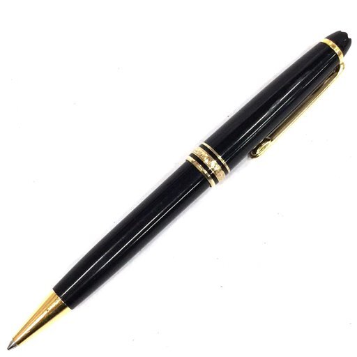 モンブラン マイスターシュテュック Pix ツイスト式 ボールペン インクあり 青インク 黒×ゴールドカラー 文房具の画像2