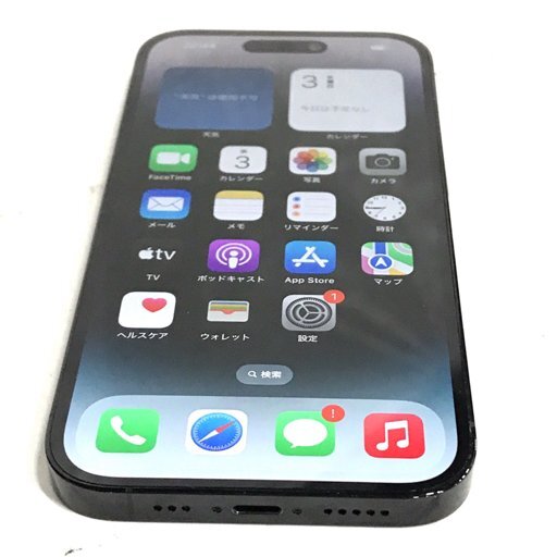 1円 SIMフリー Apple iPhone14 Pro A2889 MQ0Q3J/A 256GB スペースブラック スマホ 本体 SIMロック解除済の画像2