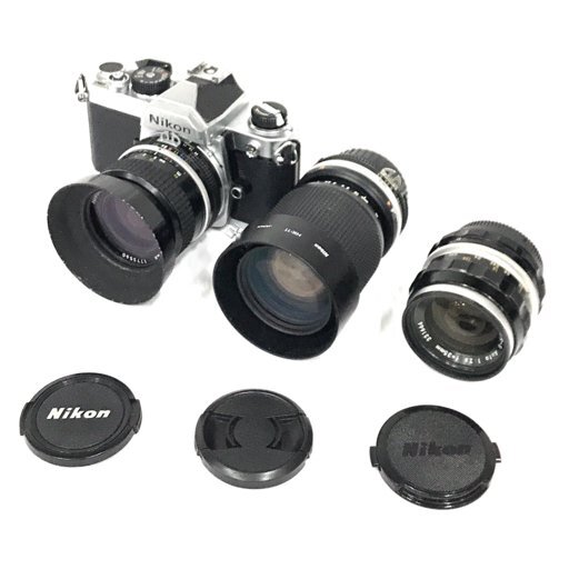 Nikon FM NIKKOR 28mm 1:3.5 NIKKOR-S Auto 1:2.8 35mm 含む 一眼レフ フィルムカメラ レンズ セットの画像1