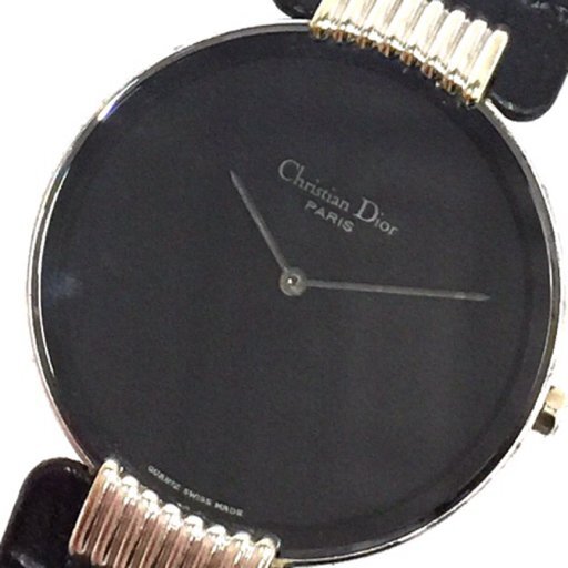 クリスチャンディオール クォーツ 腕時計 メンズ ブラック文字盤 未稼働品 純正ベルト ファッション小物 Diorの画像1