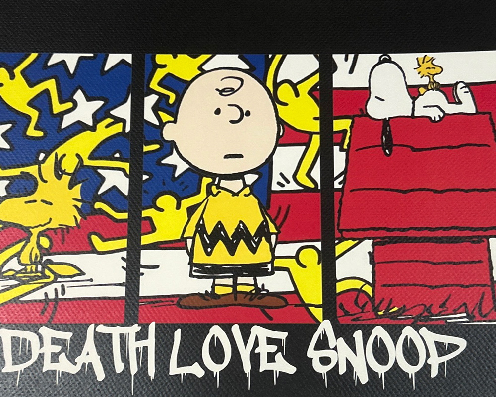 世界限定100枚 DEATH NYC スヌーピー SNOOPY チャーリーブラウン キースヘリング ポップアート アートポスター 現代アート KAWS Banksyの画像3