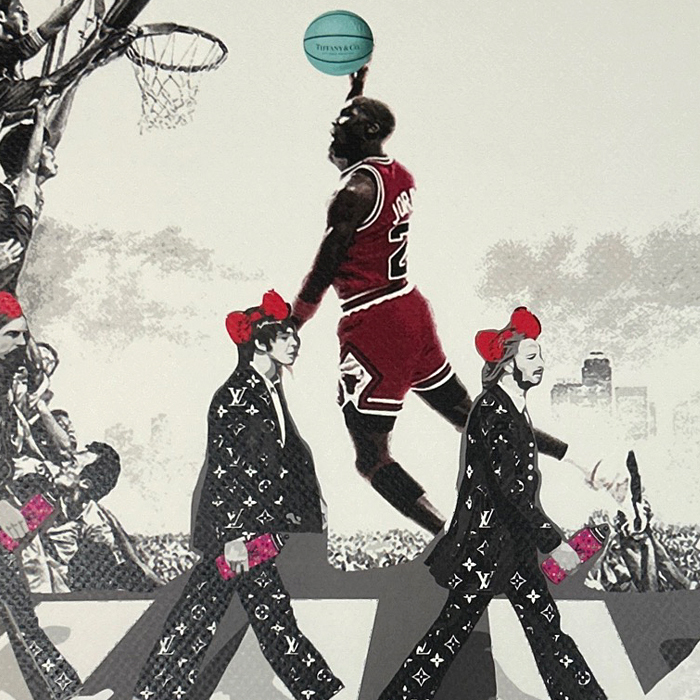 世界限定100枚 DEATH NYC ビートルズ BEATLES ヴィトン マイケルジョーダン NBA LV ポップアート アートポスター 現代アート KAWS Banksy_画像4