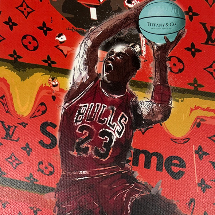 世界限定100枚 DEATH NYC マイケル・ジョーダン ヴィトン LOUISVUITTON SUPREME ポップアート アートポスター 現代アート KAWS Banksyの画像4