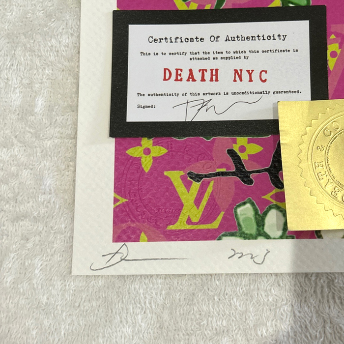 世界限定100枚 DEATH NYC スヌーピー SNOOPY ルイヴィトン LOUISVUITTON ポップアート PEANUTS アートポスター 現代アート KAWS Banksyの画像2