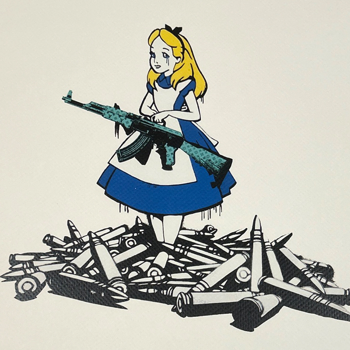 世界限定100枚 DEATH NYC 不思議の国のアリス ルイヴィトン LOUISVUITTON Dismaland ポップアート アートポスター 現代アート KAWS Banksyの画像4