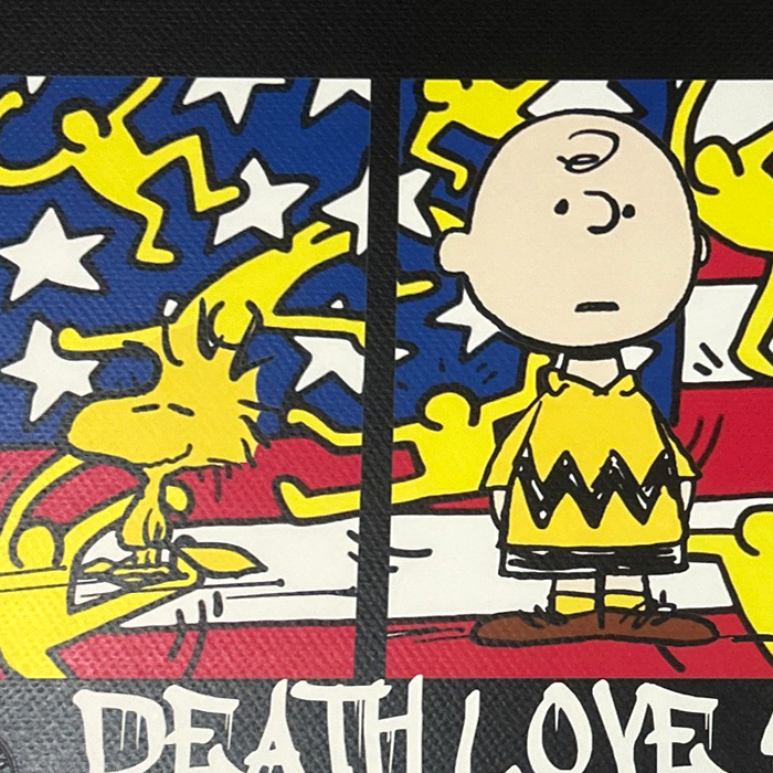 世界限定100枚 DEATH NYC スヌーピー SNOOPY チャーリーブラウン キースヘリング ポップアート アートポスター 現代アート KAWS Banksyの画像4