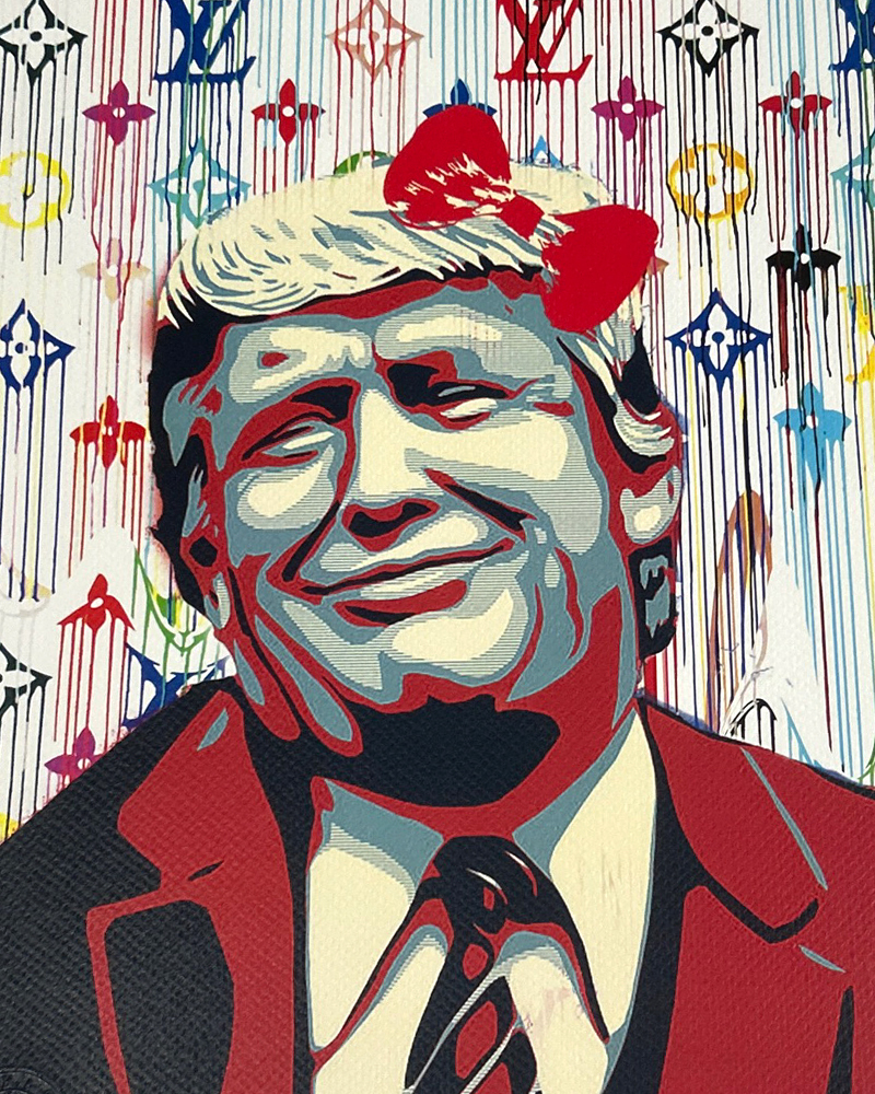 世界限定100枚 DEATH NYC ドナルド・トランプ ルイヴィトン LOUISVUITTON 大統領 USA ポップアート アートポスター 現代アート KAWS Banksyの画像3