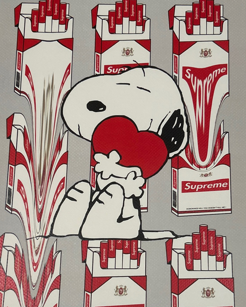 DEATH NYC スヌーピー SNOOPY マルボロ SUPREME Dismaland 世界限定100枚 ポップアート PEANUTS アートポスター 現代アート KAWS Banksyの画像3