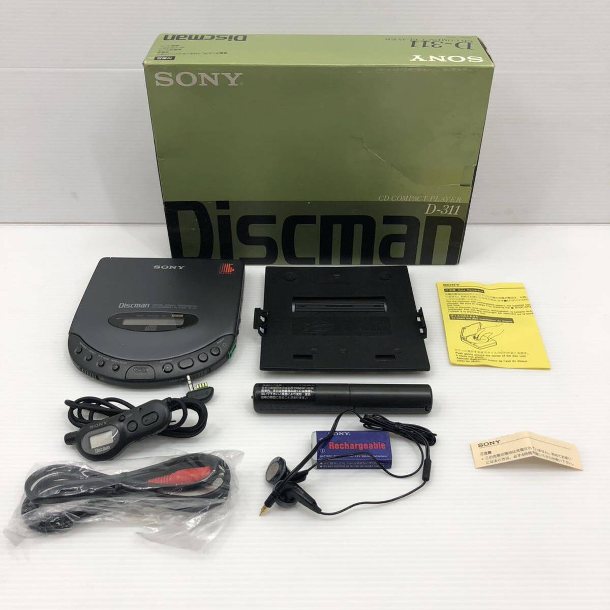 I ☆希少☆ SONY ソニー Discman ディスクマン ポータブル CD プレーヤー D-311 箱付 ウォークマン 家庭用 AV機器 レトロ 通電確認済みの画像1