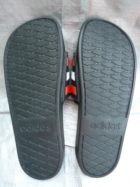 正規品 未使用 箱ナシ タグ付 adidas Men's ADILETTE CF ADJ 25.5cm BLK/RED/WHT_アウトソール：合成底 