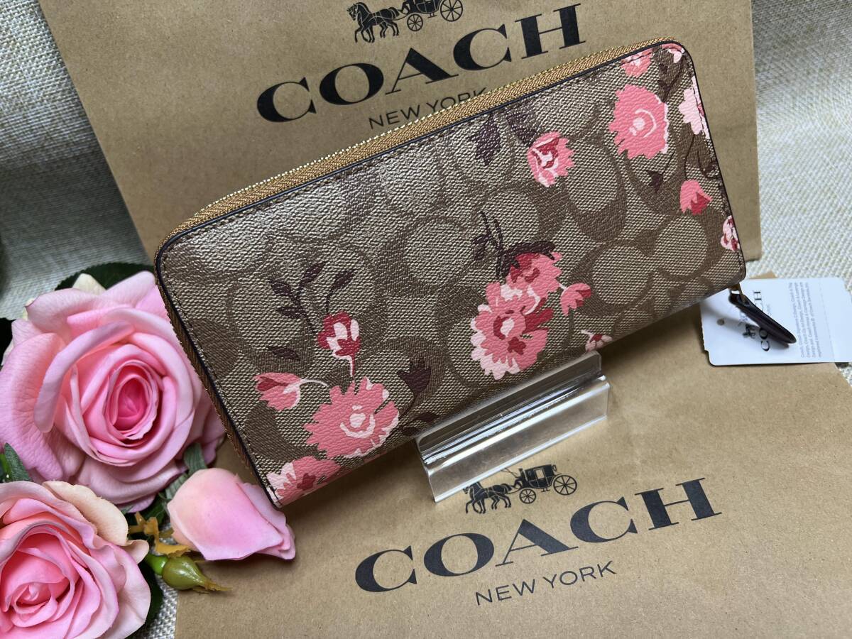 コーチ COACH 長財布 財布 シグネチャー プレイリー デイジー クラスター フローラル アコーディオン プレゼント ギフト F78018 Ｃ186 の画像4