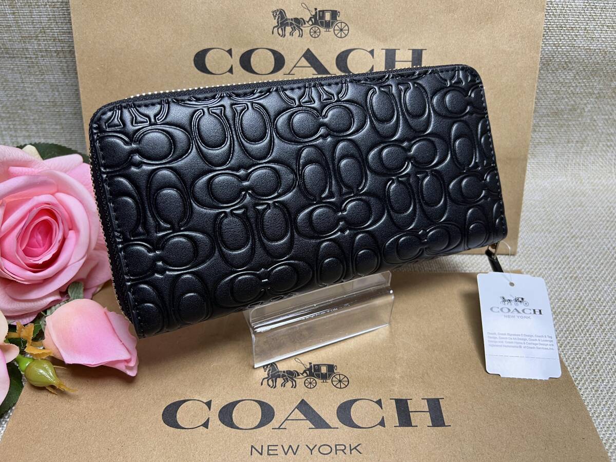 コーチ COACH 長財布 財布 シグネチャー 立体 ラウンドファスナー エンボスド シグネチャー プレゼント ギフト F39631 A187