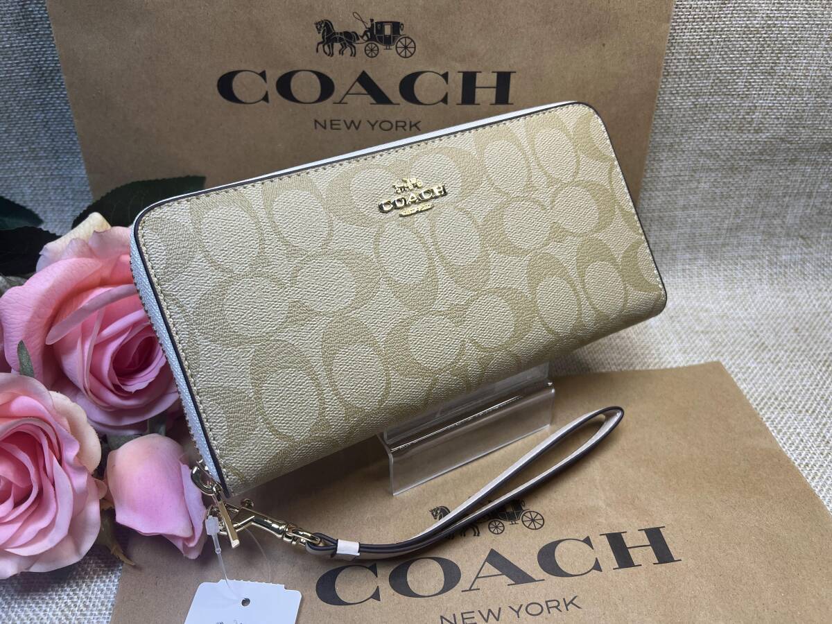 コーチ COACH 長財布 財布 シグネチャー ラウンドファスナー ロング ジップ アラウンド ウォレット レディース プレゼント C4452 B172_画像1