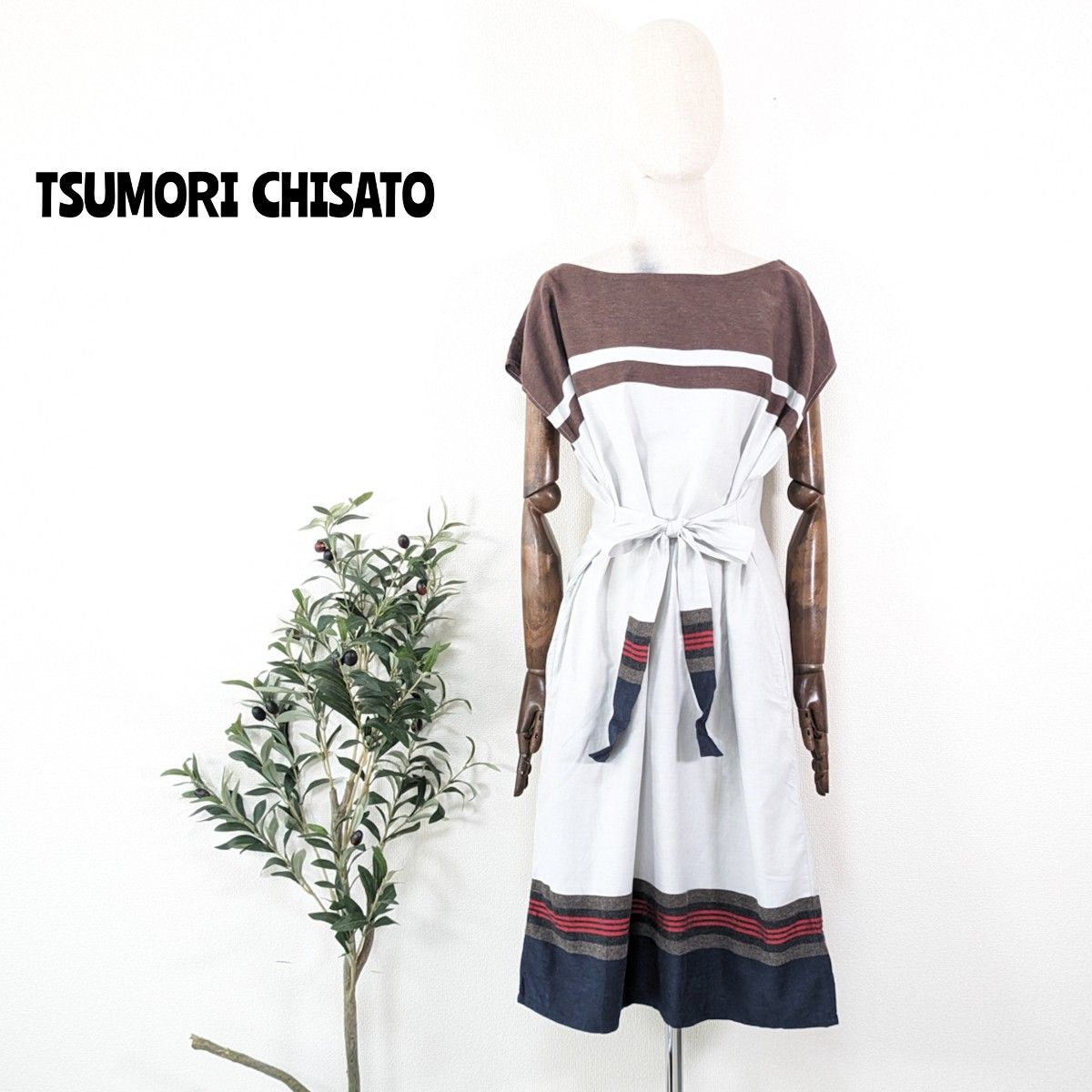 ★ TSUMORI CHISATO ツモリチサト ★バイカラー ワンピース 柄物