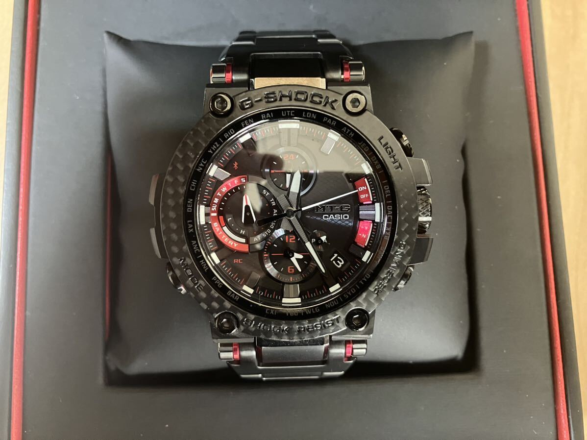 極美品★CASIO G-SHOCK MT-GBluetooth搭載電波ソーラーカーボンベゼルMTG-B1000XBD-1AJFの画像1