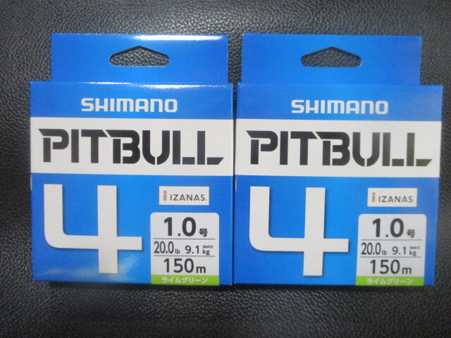 27　シマノ　ピットブル4・ライムグリーン　1.0号150ｍ巻き新品