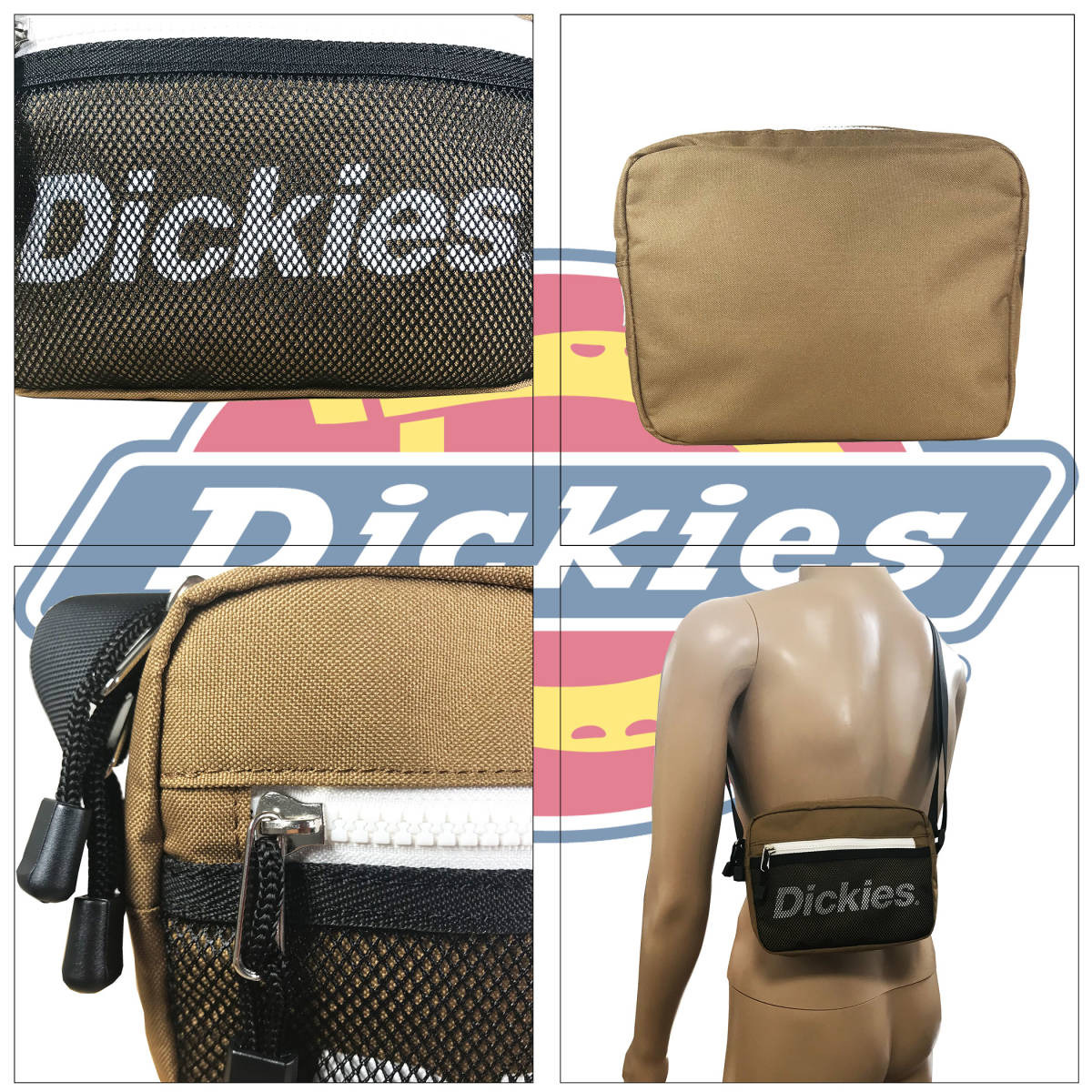 【新生活応援セール送料無料・新品】大幅値下げディッキーズ Dickies AW SP PRINT MINI SHOULDER ミニ ショルダー バッグ 1017 LTブラウンの画像4