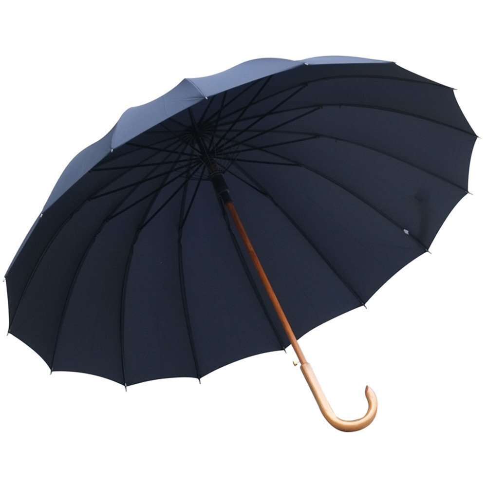 傘 長傘 雨傘 レディース メンズ 16本骨傘 木製手元 大きな傘 UVカット 軽い 耐風 撥水 グラスファイバー 梅雨対策 晴雨兼用の画像1