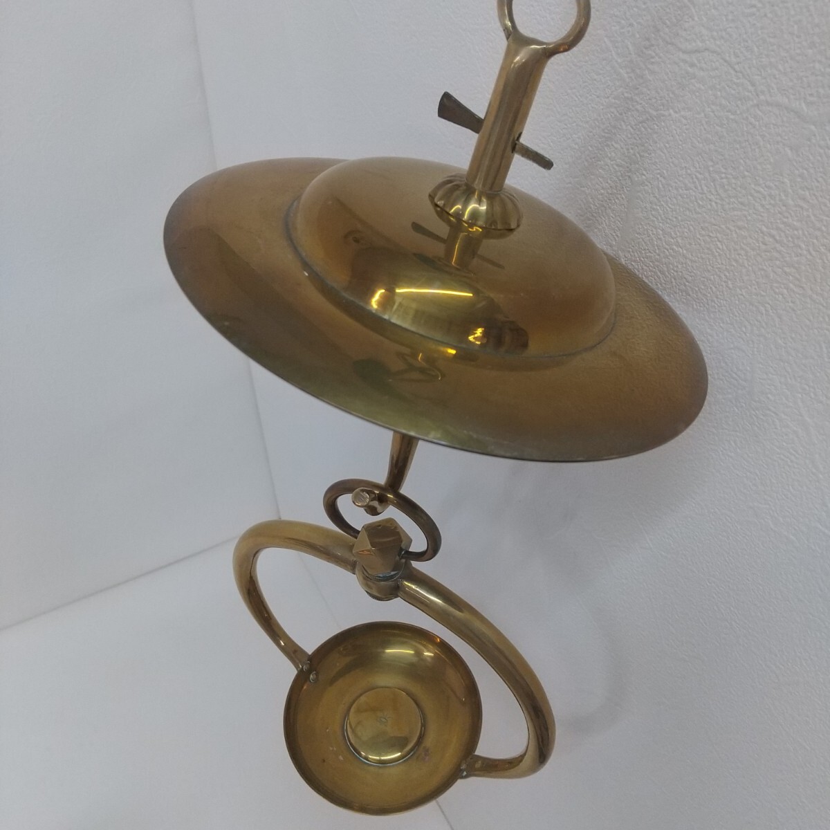590　長期保管　リン灯　一対　りんとう　仏具　装飾品　現状品　真鍮　輪灯　仏壇　年代物　ジャンク　_画像3