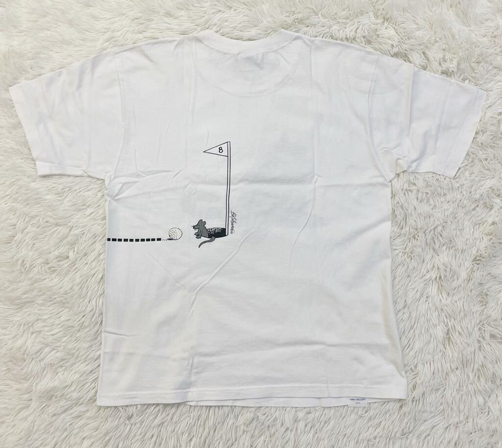 USA製 Crazy Shirt クレイジーシャツ クリバンキャット ゴルフデザイン クルーネック 半袖 Tシャツ ホワイト メンズ Mサイズの画像2