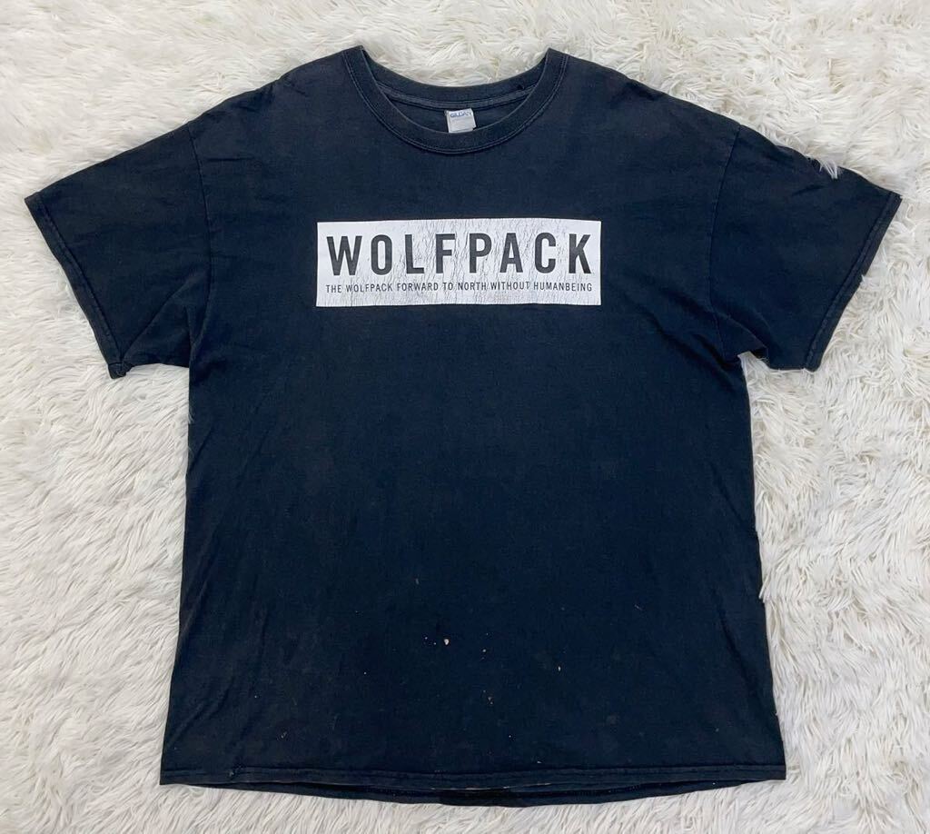 ROTTWEILER　ロットワイラー　WOLFPACK　半袖　Tシャツ　ボックスロゴ　GILDAN　メンズ　XLサイズ　ブラック　_画像1