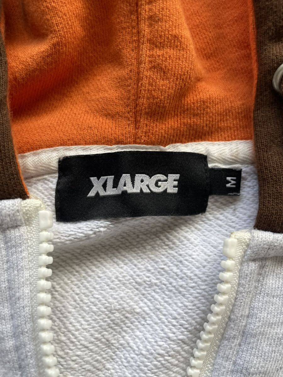 X-LARGE　エクストララージ　ハーフジップ　肉厚　ヘビーウェイト　パーカー　フーディ　Hoodie　メンズ　Mサイズ　刺繍ロゴ　グレー_画像6