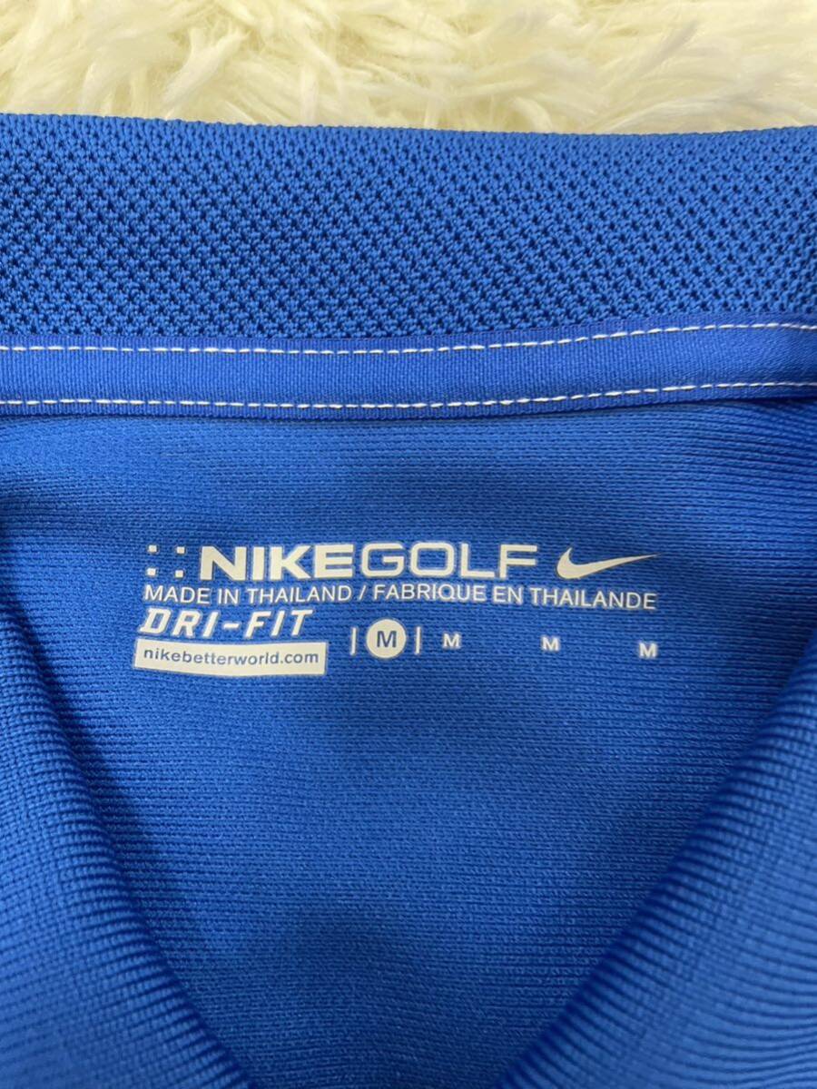 美品　NIKE GOLF　ナイキ ゴルフ　半袖　ゴルフシャツ　ポロシャツ　ブルー　メンズ　Mサイズ　DRI-FIT_画像4