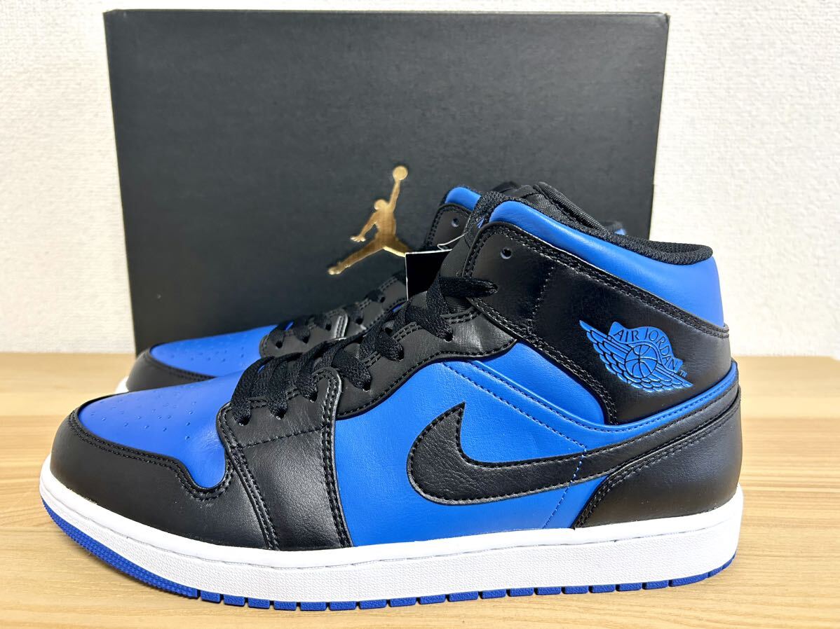 NIKE ナイキ エア ジョーダン 1 MID 30.0㎝ 新品 ブラック/ブラック/ホワイト/ロイヤルブルー SNK1133_画像2