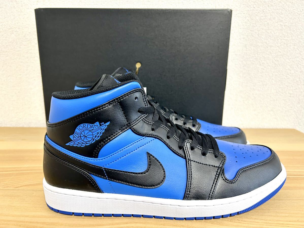 NIKE ナイキ エア ジョーダン 1 MID 30.0㎝ 新品 ブラック/ブラック/ホワイト/ロイヤルブルー SNK1133_画像6