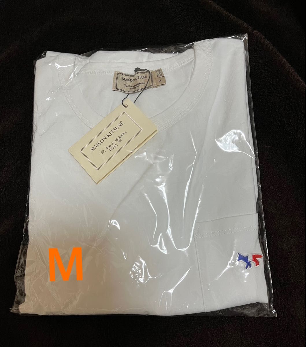 メゾンキツネ☆トリコロールフォックス　ユニセックス　胸ポケ付き　Tシャツ XSサイズ　ホワイト④