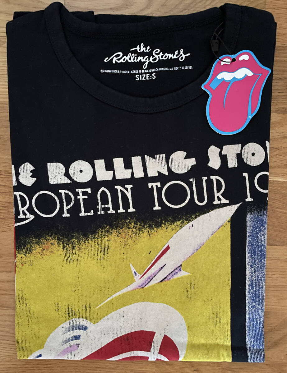 ★新品未使用★ザ・ローリング・ストーンズ★EUROPEAN TOUR 1970★半袖Ｔシャツ★Ｓ★黒_画像1