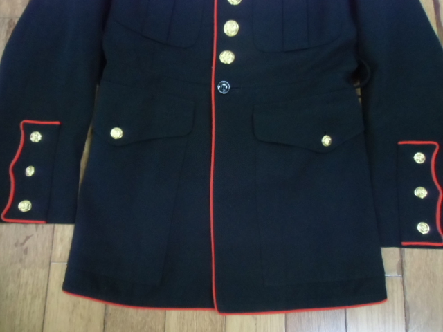 K-7 ミリタリー サバゲー コンバット 米軍放出品 US 実物 ブルー ドレス ナポレオン ジャケット バッジ コート コスプレ 制服 42Sサイズ_画像3
