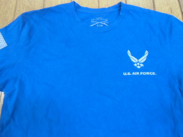 I-11 GRUNT STYLE GS ミリタリー サバゲー コンバッ トレーニングシャツ 米軍放出品 AIR FORCE アンダー Tシャツ Lサイズ 青 送料198円の画像2