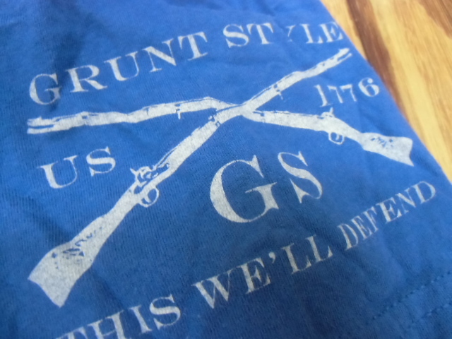 I-11 GRUNT STYLE GS ミリタリー サバゲー コンバッ トレーニングシャツ 米軍放出品 AIR FORCE アンダー Tシャツ Lサイズ 青 送料198円の画像6