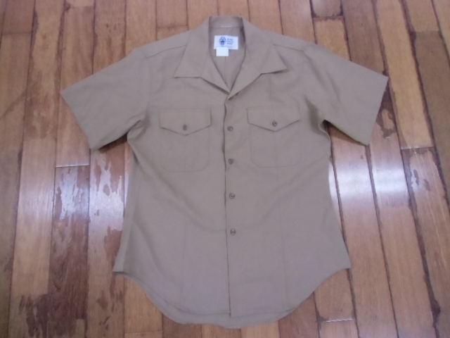 O-42 ミリタリー サバゲー コンバット コスプレ アメカジ 米軍放出品 USMC MARINE 作業服 ドレス Ｙシャツ 制服 カーキ 海兵隊 L 送料198円の画像1