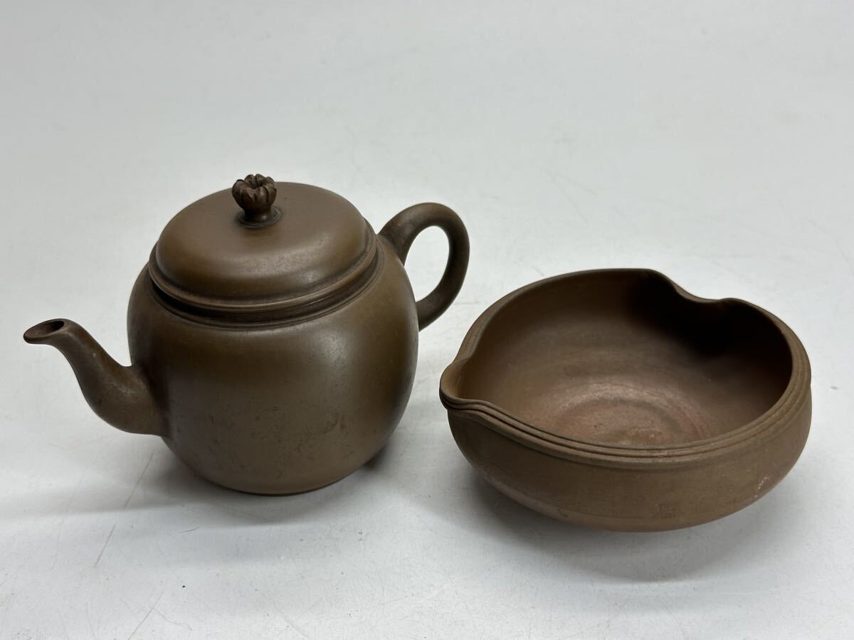 名工 藤原楽山 備前 金重製 宝瓶 湯冷まし 煎茶碗 急須 煎茶器 煎茶道具の画像2